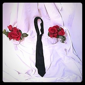 Mens tie brand new shiny black